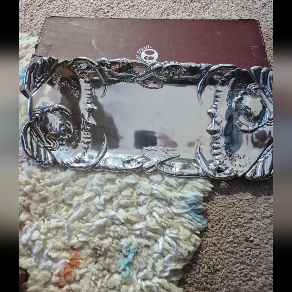 Arthur Court Silver Crab Accent Tray